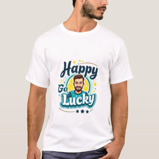 Glücklich Go Lucky: Lächelnder Mann mit positivem  T-Shirt