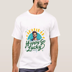 Glücklich Go Lucky: Lächelnder Mann mit positivem T-Shirt