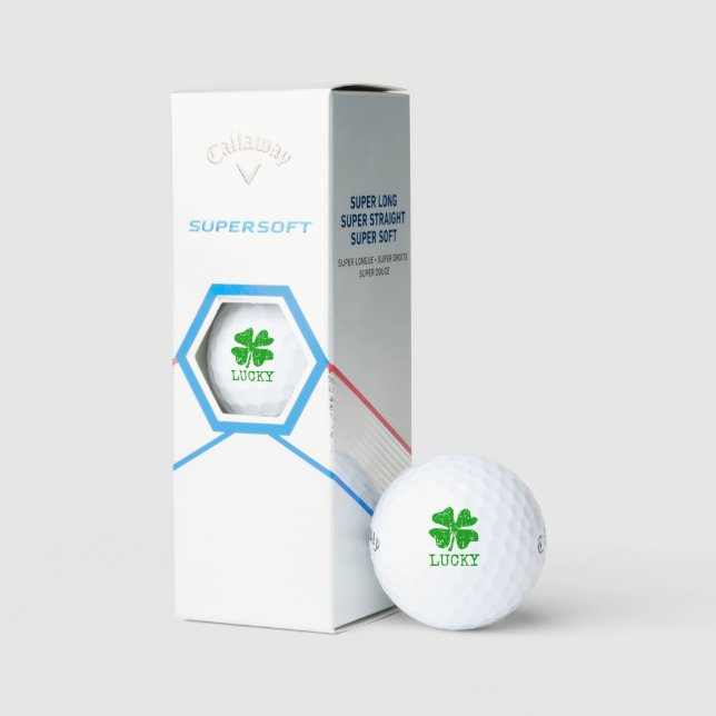 Glücklich grün vierblättriges Kleeblatt personalis Golfball (Verpackung)