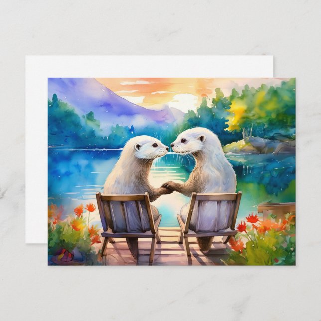 Glücklich haben wir jeden Otter Postkarte (Vorne/Hinten)