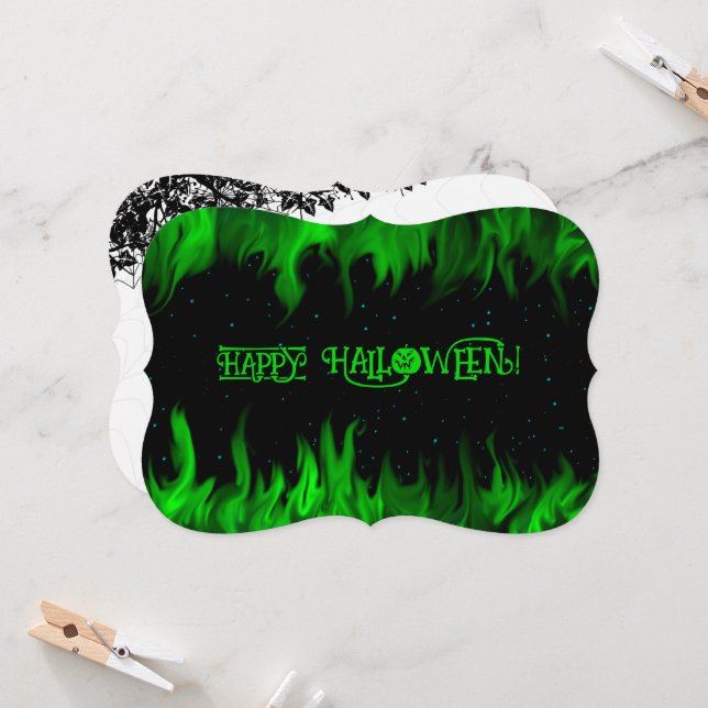 GLÜCKLICH HALLOWEEN! EINLADUNG (Vorderseite/Rückseite Beispiel)