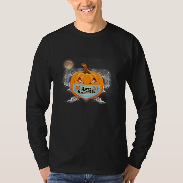 Glücklich Halloween Fire Mit Augen Pumpkin 2020 T-Shirt (Vorderseite)