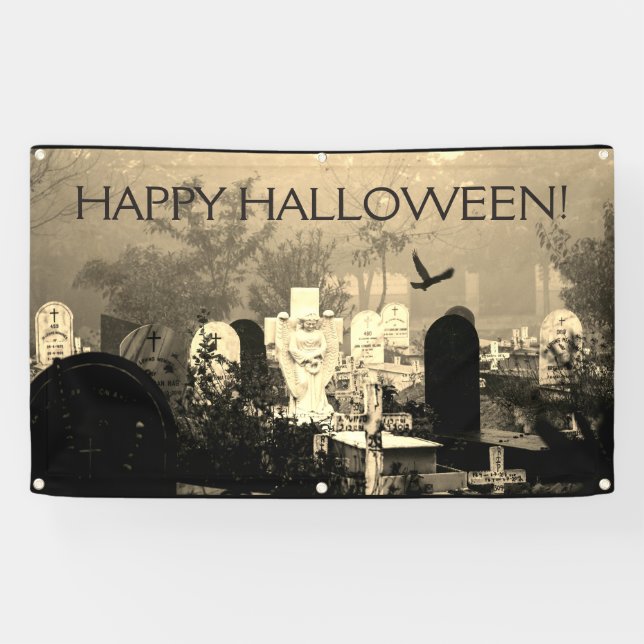 GLÜCKLICH HALLOWEEN! GRAVEYARD Banner (Horizontal)