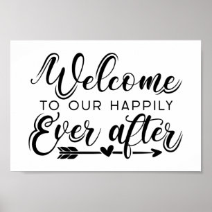 glücklich immer nach   Boho Wedding Welcome Sign Poster