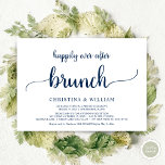 Glücklich immer nach Brunch, Elopement, Navy Blue Einladung<br><div class="desc">Wunderschöner Abend nach dem Brunch Einladung,  Hochzeitsankündigung / Einladungskarte,  in rustikal brauner Kraft,  marineblau Schriftart Design. Dies ist ideal für Ihren Hochzeitsempfang und Ihr Party nach der Hochzeit. Fügen Sie Ihre Daten in passender Schriftart / Schrift hinzu. #TeeshaDerrick</div>