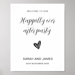 Glücklich immer nach dem Party begrüßen Hochzeitsw Poster