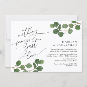 Glücklich immer nach dem Party, Elopement, Grün Einladung