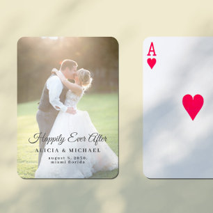 Glücklich immer nach der Gastgeschenk Hochzeit von Spielkarten