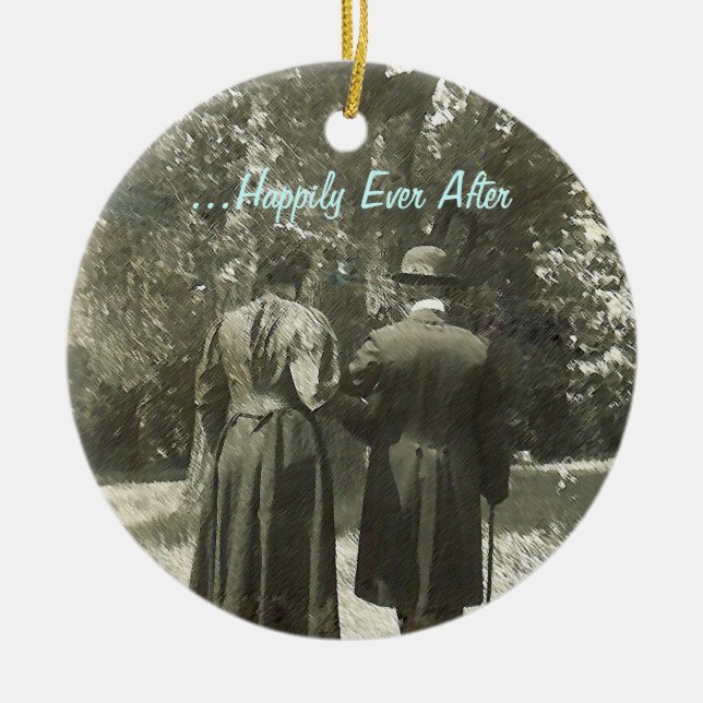 ...glücklich immer nach der Verzierung Keramik Ornament (Vorne)