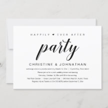 Glücklich immer nach, Hochzeit Elopement Party Inv