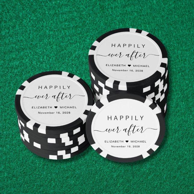 glücklich immer nach Hochzeit Pokerchips (Von Creator hochgeladen)