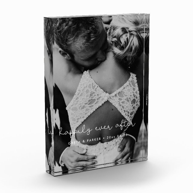 Glücklich immer nach niedlicher, skurriler Hochzei Fotoblock (Links)