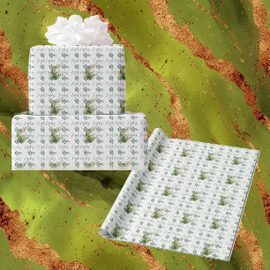  Glücklich in der Liebe Smaragdgrüner Kleeblatt Wa Geschenkpapier