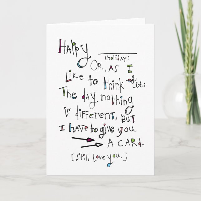 Glücklich (irgendein Feiertag) Feiertagskarte (Vorderseite)