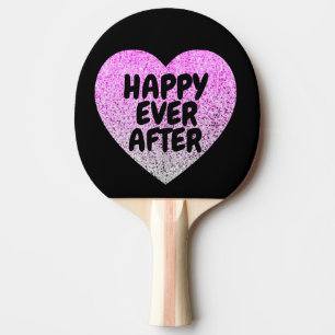 GLÜCKLICH JE NACH DEM WEDDEN GLITZER PING PONG PAD TISCHTENNIS SCHLÄGER