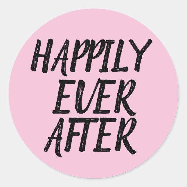 GLÜCKLICH JE NACH DEM WEDDING STICKERS (Vorderseite)