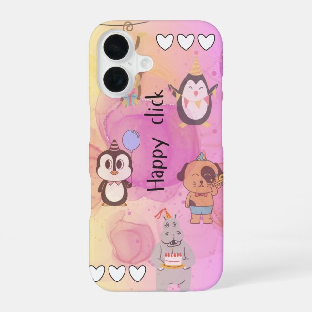 glücklich klicken iPhone 16 hülle (Rückseite)