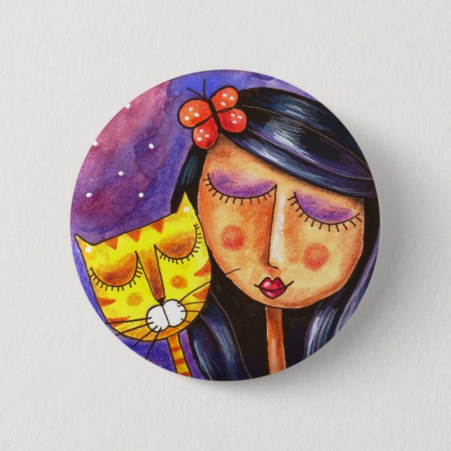Glücklich - Knopf Button (Vorderseite)