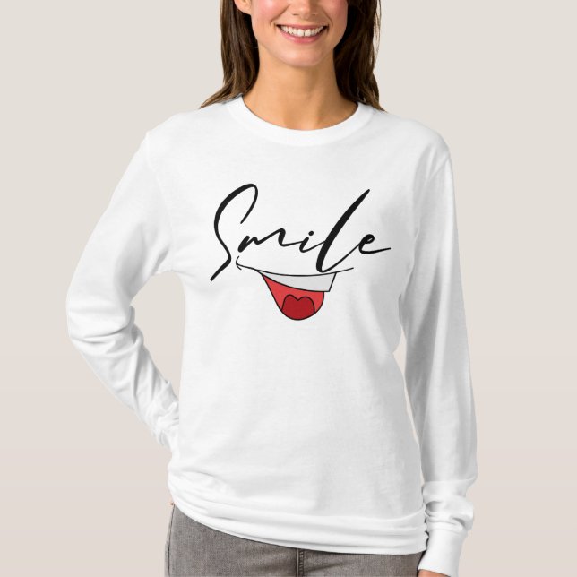 GLÜCKLICH LÄCHELN MOOD. T-Shirt (Vorderseite)
