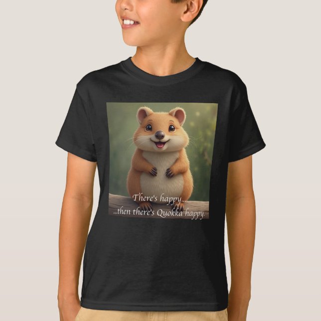 Glücklich, lächelnd Quokka T-Shirt (Vorderseite)