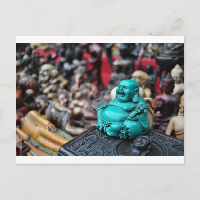Glücklich / lachend Buddha! Postkarte (Vorderseite)