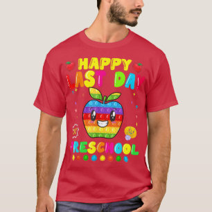 Glücklich letzten Tag der Vorschule lustigen Pop e T-Shirt