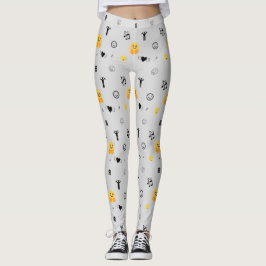 glücklich, Liebe, Lächeln, musikalische Gefühle au Leggings