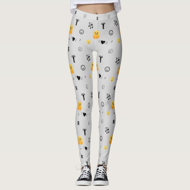 glücklich, Liebe, Lächeln, musikalische Gefühle au Leggings (Vorderseite)