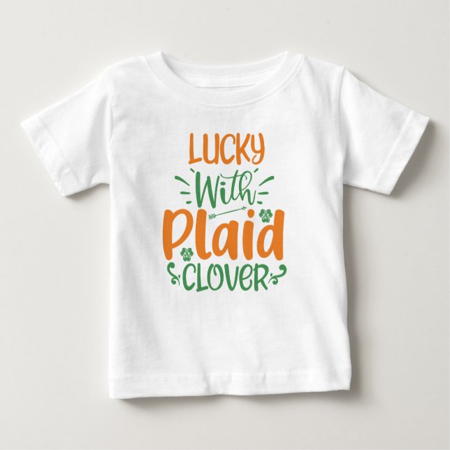 Glücklich mit Kariertem Kleber? St Patrick T - Shi Baby T-shirt (Vorderseite)