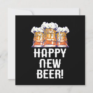 GLÜCKLICH NEUES BIER! Silvester Party trinken Einladung