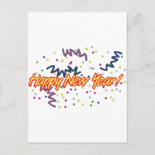 GLÜCKLICH NEUES JAHR3 FEIERTAGSPOSTKARTE