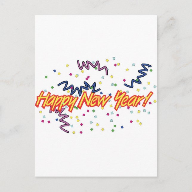 GLÜCKLICH NEUES JAHR3 FEIERTAGSPOSTKARTE (Vorderseite)