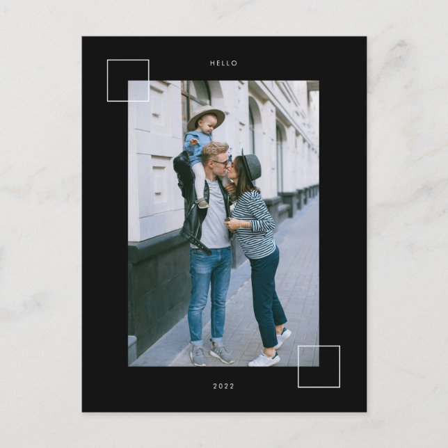 GLÜCKLICH NEUES JAHR Fügen Sie Ihr Foto Postkarte (Vorderseite)