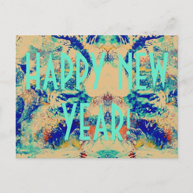 GLÜCKLICH NEUES JAHR! POSTKARTE (Vorderseite)