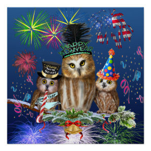 GLÜCKLICH NEUES JAHR VON ALLEN UNS! POSTER