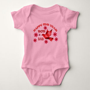 GLÜCKLICH NEUJAHR MAMA & VATER , Baby Bodysuit Baby Strampler