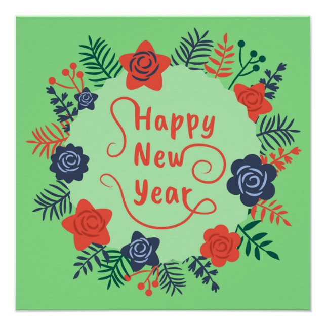 GLÜCKLICH NEUJAHR POSTER (Vorderseite)