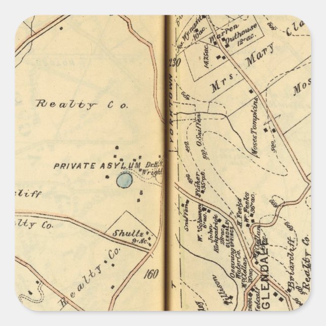 Glücklich, New York 2 Quadratischer Aufkleber (Vorderseite)