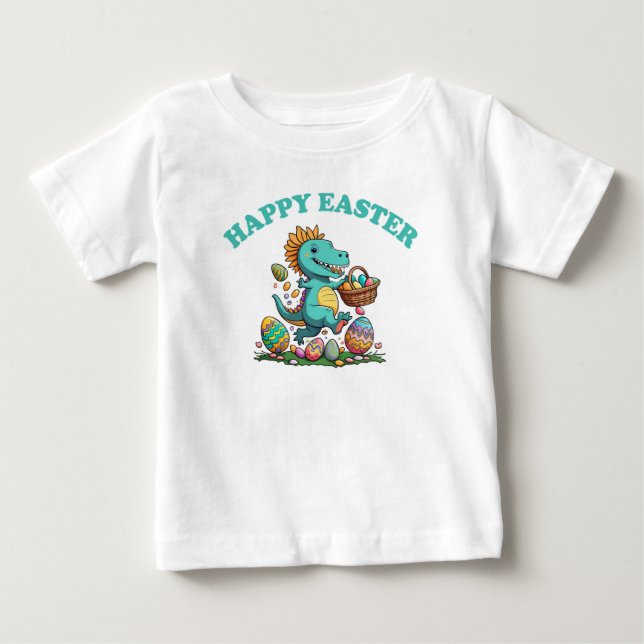 GLÜCKLICH OSTERN MIT BABY DINOSAUR T-SHIRT (Vorderseite)