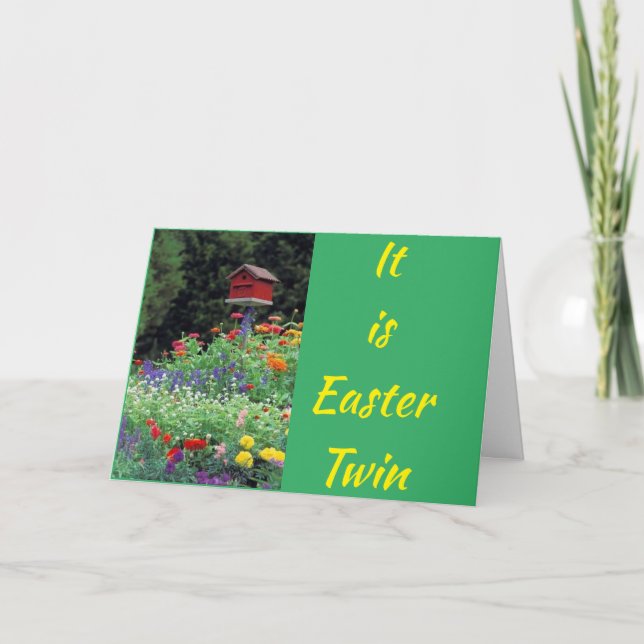 GLÜCKLICH "OSTERN" UND "SPRING" AUF ****MEIN TWIN* KARTE (Vorderseite)