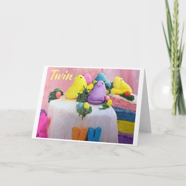 GLÜCKLICH "OSTERN" UND "SPRING" AUF ****MEIN TWIN* KARTE (Vorderseite)