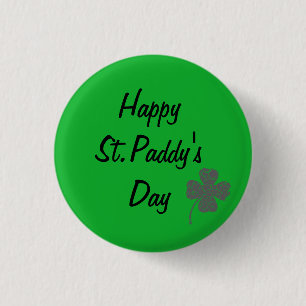 GLÜCKLICH. PADDYS TAG VIERBLÄTTRIGES KLEEBLATT G BUTTON