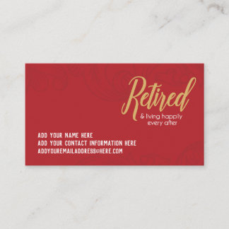 Glücklich pensionierte Visitenkarten Visitenkarte
