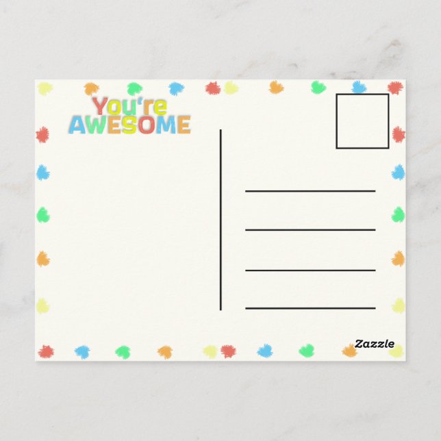 GLÜCKLICH. POSTKARTE (Rückseite)