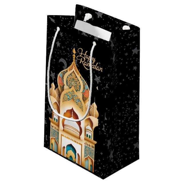 glücklich Ramadan Kleine Geschenktüte (Rückseite Schrägansicht)