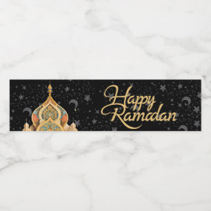 glücklich Ramadan Wasserflaschenetikett