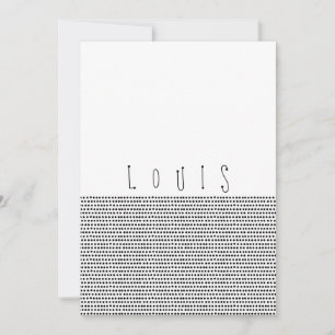 GLÜCKLICH  Schwarze Geburtsankündigungskarte Ankündigung