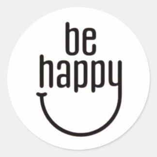 glücklich sein runder aufkleber