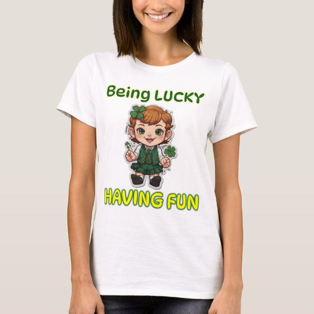Glücklich sein, Spaß haben T-Shirt (Vorderseite)