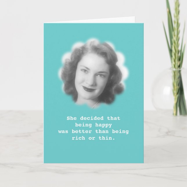 Glücklich sein, Spaß Vintages Foto Karte (Vorderseite)